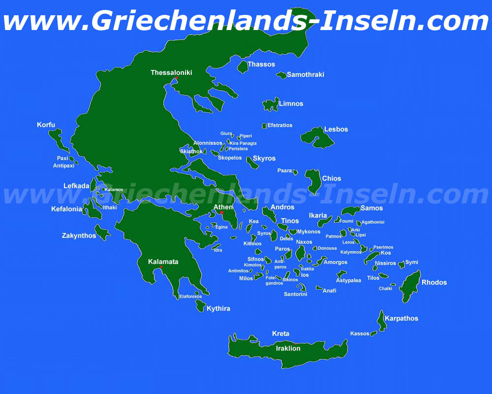 griechische inseln karte deutsch Griechenland Karte Mit Allen Inseln griechische inseln karte deutsch
